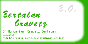 bertalan oravetz business card